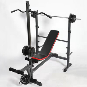 Longglory Multi Functional Barbell Weight Lifting Power Rack High Pulley Adjustable Weight Bench