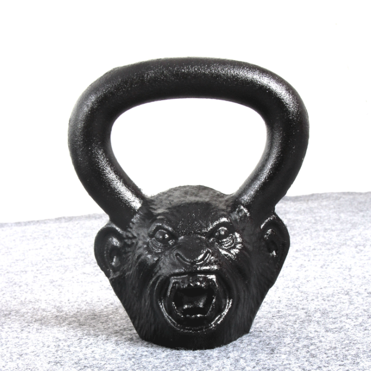 Factory Direct Sale Cast Iron Animal Face Kettlebell Home Gym Fitness Equipment Gorilla Kettlebell In LB Monkey Head Kettlebell