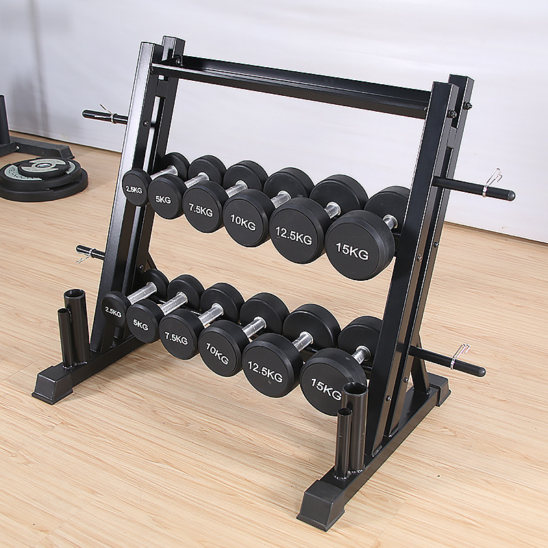 Home Gym Multi Dumbbell Rack Storage Weight Plate Storage Barbell Holder 3 Tier Dumbbell Steel Rack