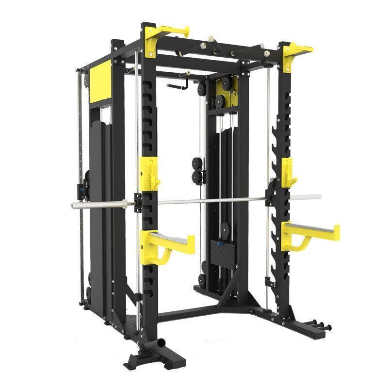 LongGlory Multi Functional Trainer Cable Crossover Smith Machine With Squat Rack