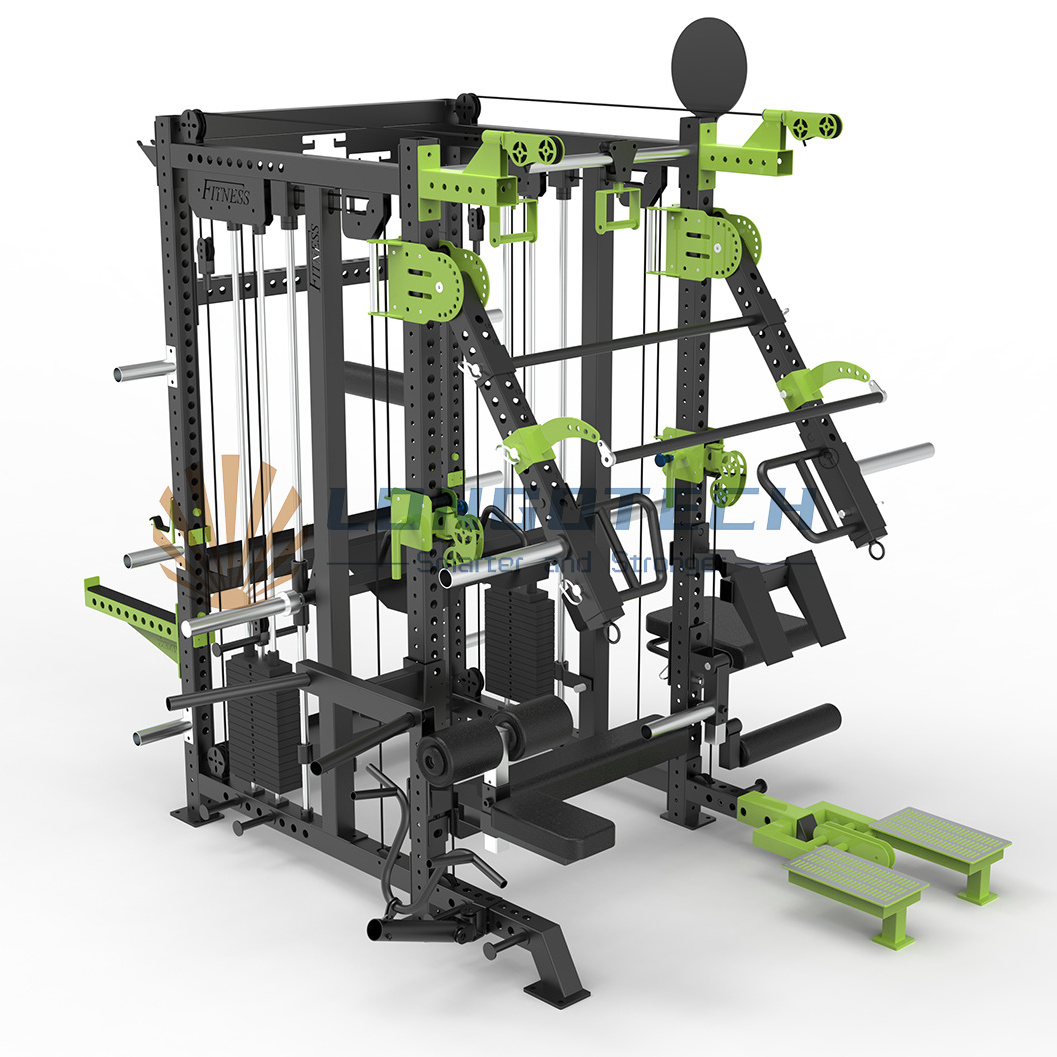 2024 Top Ranking Commercial Fitness Equipment All In One Cable Crossover Power Squat Rack Smith Machine Mutli Function Station