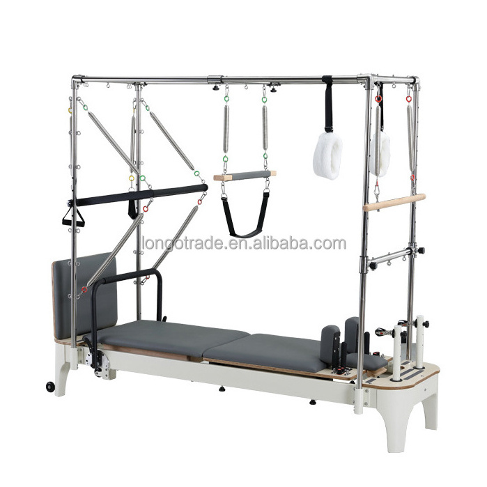 LongGlory Multi-function Professional Wood Equipment Maple Pilates Reformer Machine Trapeze Table Cadillac Reformer Bed