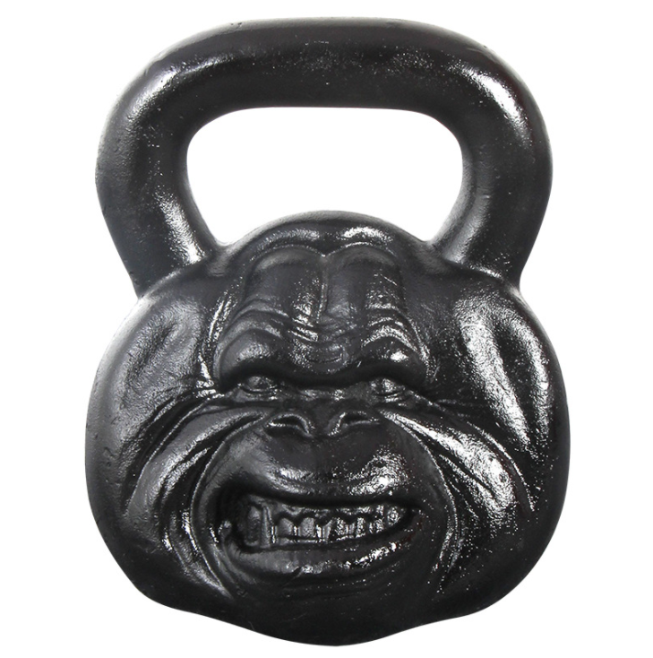 Factory Direct Sale Cast Iron Animal Face Kettlebell Home Gym Fitness Equipment Gorilla Kettlebell In LB Monkey Head Kettlebell