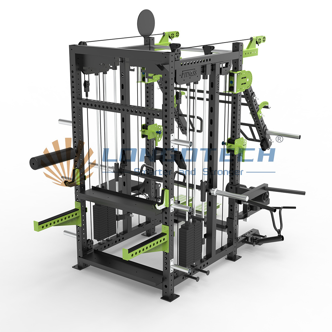 2024 Top Ranking Commercial Fitness Equipment All In One Cable Crossover Power Squat Rack Smith Machine Mutli Function Station