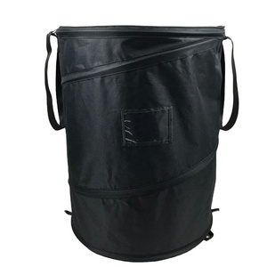 Pop up Leaf Bag 30 Gallon with Zipper Lid  Portable Yard Waste and camping Trash Collector bag Reusable trash bag