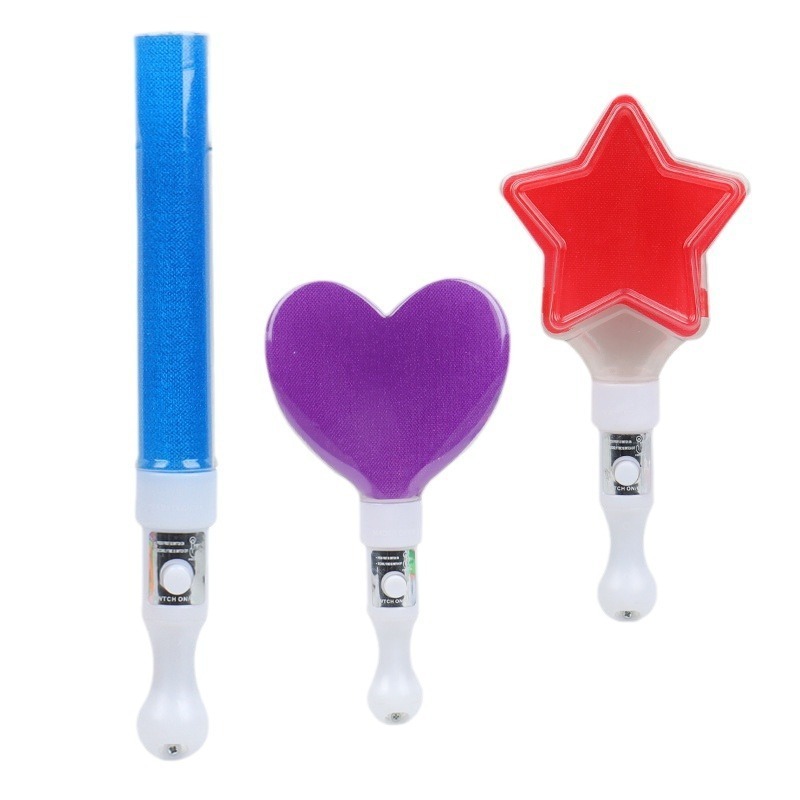 Factory direct sales Star glitter stick heart cheering stick glowing party decoration stick custom LOGO light up toy