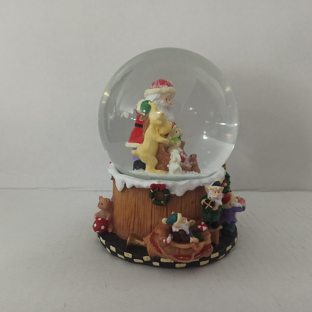 Musical Jingle Bells Snow Globe Ball Christmas and Reindeer Glitter for Christmas Ornament