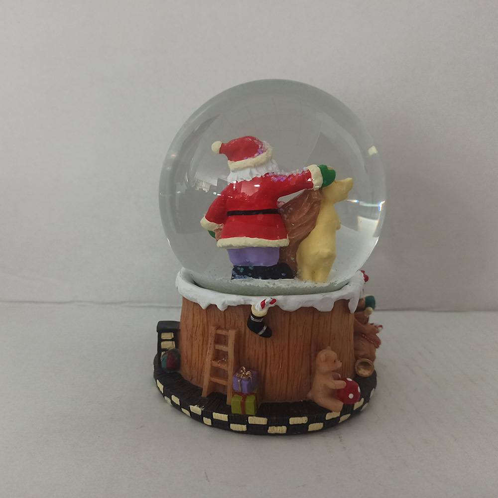 Musical Jingle Bells Snow Globe Ball Christmas and Reindeer Glitter for Christmas Ornament