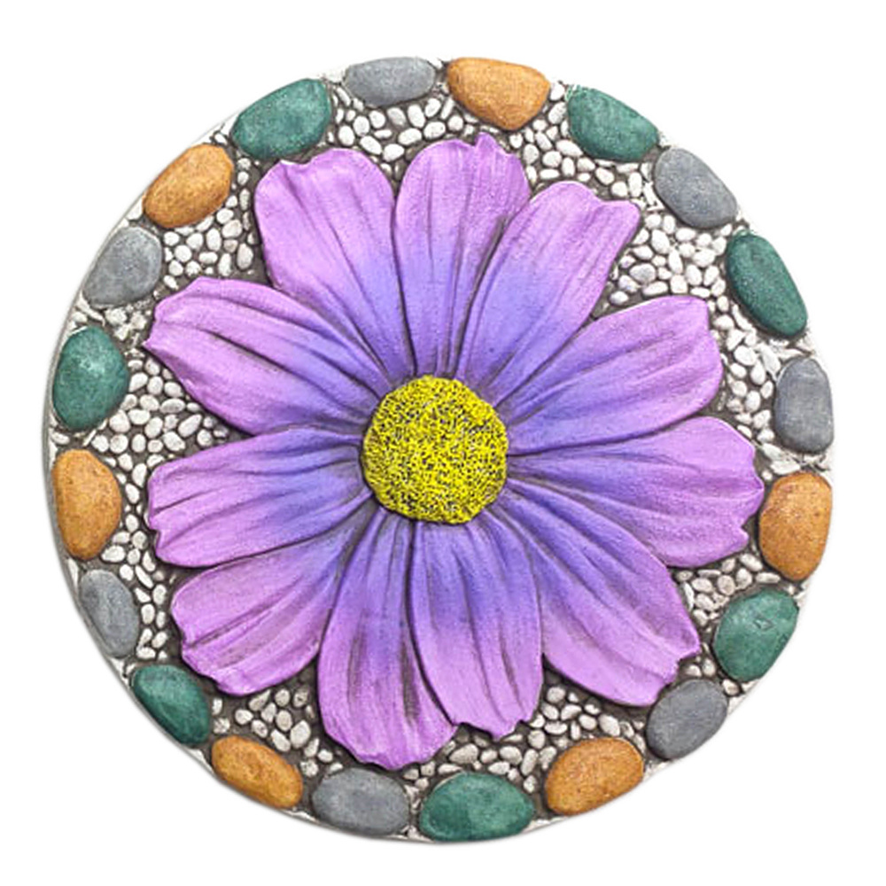 Love My Garden Cement Sunflowers Stepping Stone Multi-Color Accents