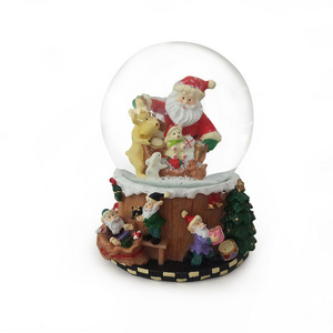 Musical Jingle Bells Snow Globe Ball Christmas and Reindeer Glitter for Christmas Ornament