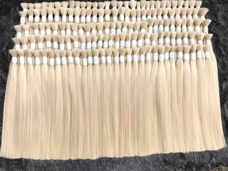 Top quality remy human hair from Vietnam Blonde with best price, no tangle, so shedding, silk and soft human hai