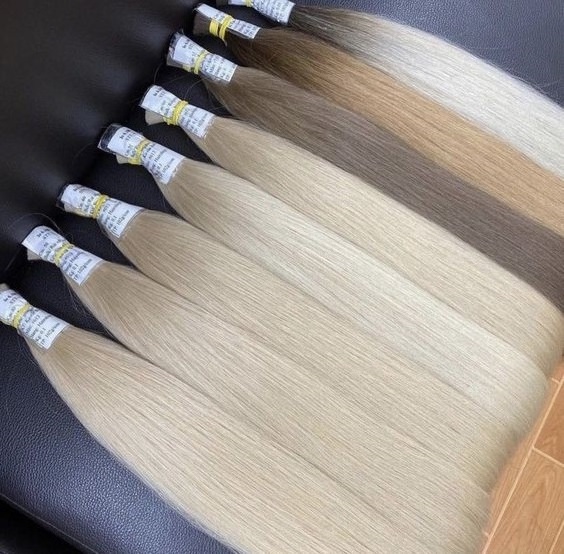 Top quality remy human hair from Vietnam Blonde with best price, no tangle, so shedding, silk and soft human hai