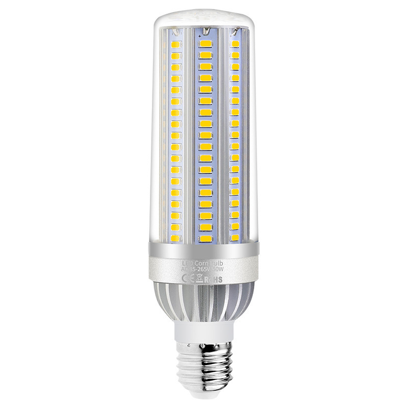 High Power LED Corn Light E27 LED Lamp 25W 35W 50W Candle Bulb 110V E26 LED Bulb Aluminum Fan Cooling No Flicker Light 2835