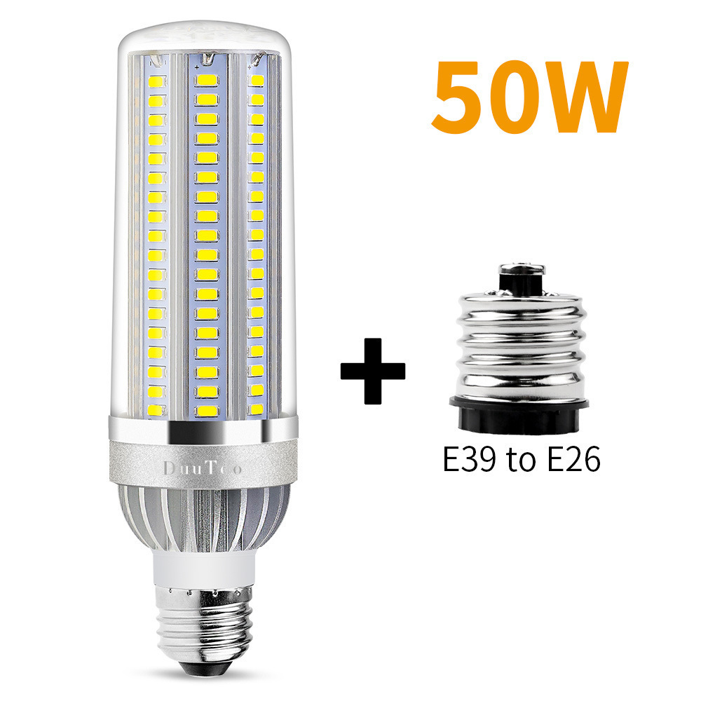 High Power LED Corn Light E27 LED Lamp 25W 35W 50W Candle Bulb 110V E26 LED Bulb Aluminum Fan Cooling No Flicker Light 2835