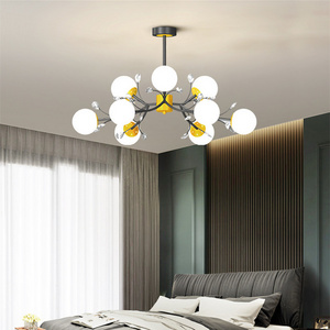 Modern LED Hanging Chandelier for Living Room Hall Glass Ball Ceiling Lamp Indoor Lighting Fixture Kitchen Chandeliers