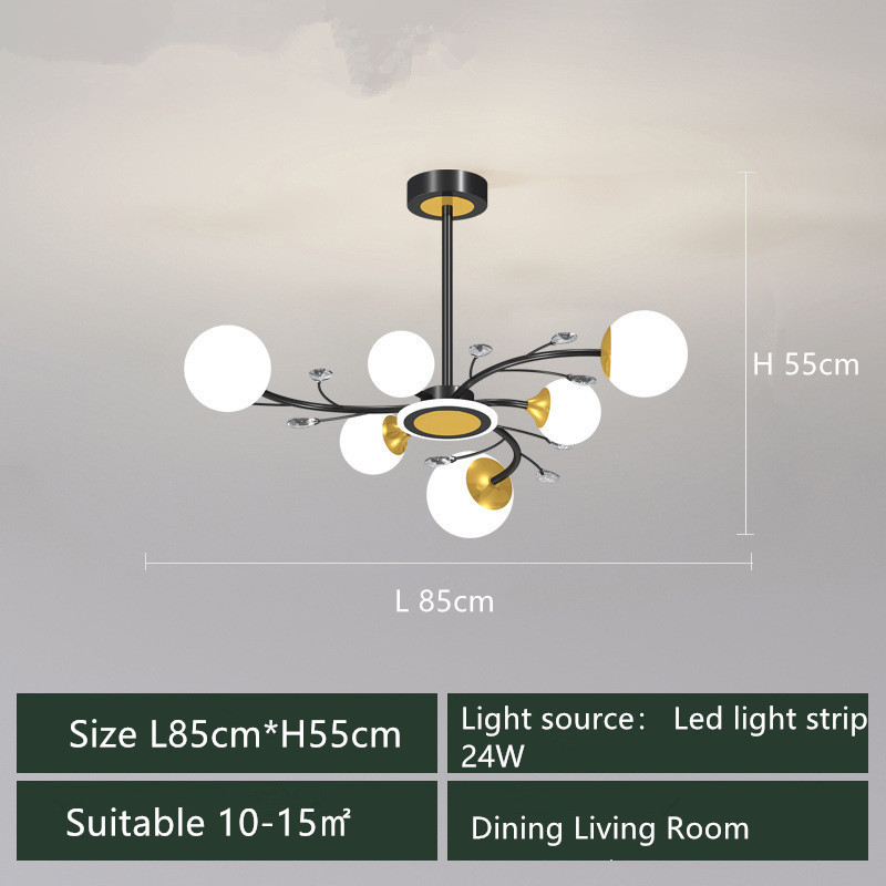 Modern LED Hanging Chandelier for Living Room Hall Glass Ball Ceiling Lamp Indoor Lighting Fixture Kitchen Chandeliers