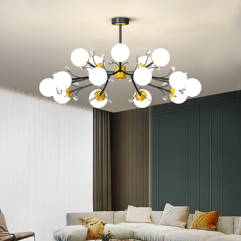 Modern LED Hanging Chandelier for Living Room Hall Glass Ball Ceiling Lamp Indoor Lighting Fixture Kitchen Chandeliers