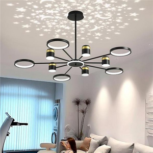 2022 LED Chandelier Lamp Modern Lustre For Home Living Room Pendant Light Star Moon Projection Indoor Lighting Fixture