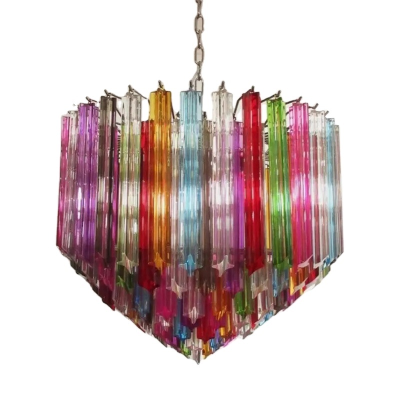 Modern Murano glass Chandelier Multicolor Round Hanging Classic Pendant Ceiling Chandelier Lighting Fixture for Dining Room