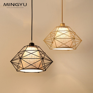 Classic Iron Black Geometric Lampshade Cage Ceiling Pendant Light Fitting Fixture