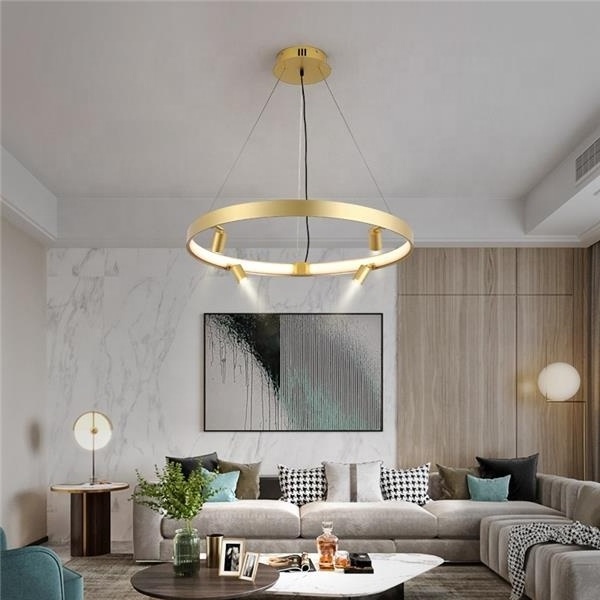 Modern Ring Chandelier Matte Black 3Lights for Living Room Bedroom Kitchen Restaurant Hotel LED Chandeliers