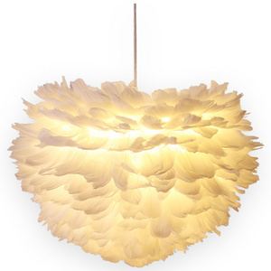 Nordic Modern Creative Art Deco Feather Chandelier Bedroom Hotel indoor lighting Pendant Lamp