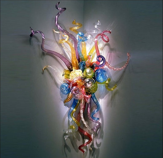 Hot Sale Modern Wall Mounted Flower Light Handblown Art Glass Contemporary Murano Glass Wall Sconce  LED Wall Lamp