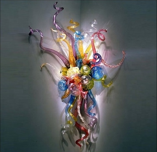 Modern Design Art Glass Light Hand Blown Glass Wall Lamp LED Wall Sconce