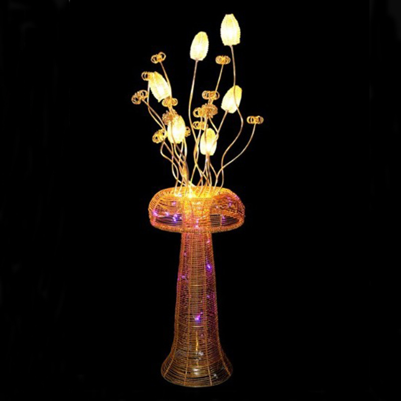 Wholesale New Creative Designer Yellow Lantern Aluminum Vertical Floor Lamp Modern LED Floor Lamp