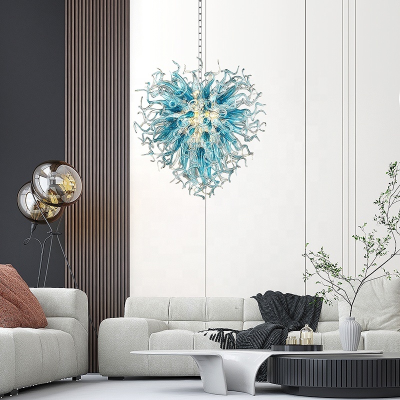 Modern Custom Made Murano Chandelier Lighting LED Hand Blown Glass Chandeliers for Indoor Home Decoration