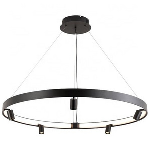 Modern Ring Chandelier Matte Black 3Lights for Living Room Bedroom Kitchen Restaurant Hotel LED Chandeliers