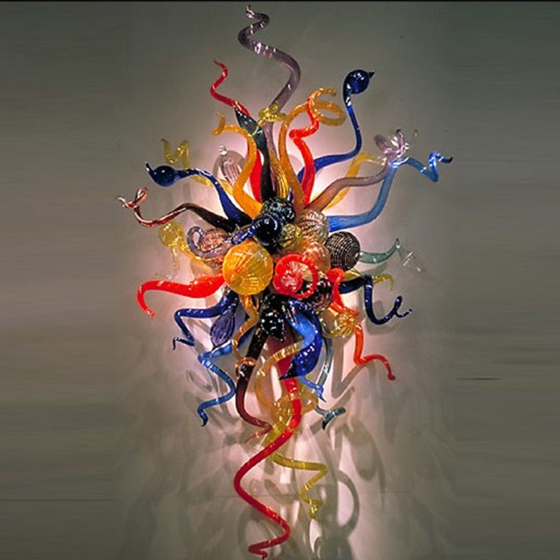 Unique Design Multicolor Murano Glass Flower LED Wall Sconce