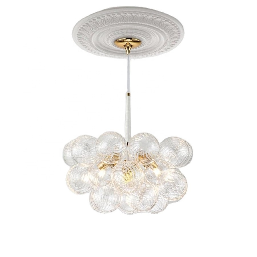 Longree Modern Bubble Ball Chandelier Swirled Glass 6-Lights D24