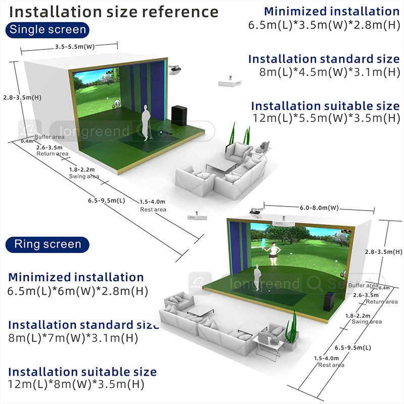 LONGREEND Indoor Golf Simulated Golf  Sports and Entertainment Sports Leisure Golf Trainer