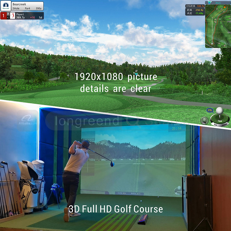 LONGREEND Indoor Golf Simulator Engineering Machine HD Projection for Golf Tournament/Practice