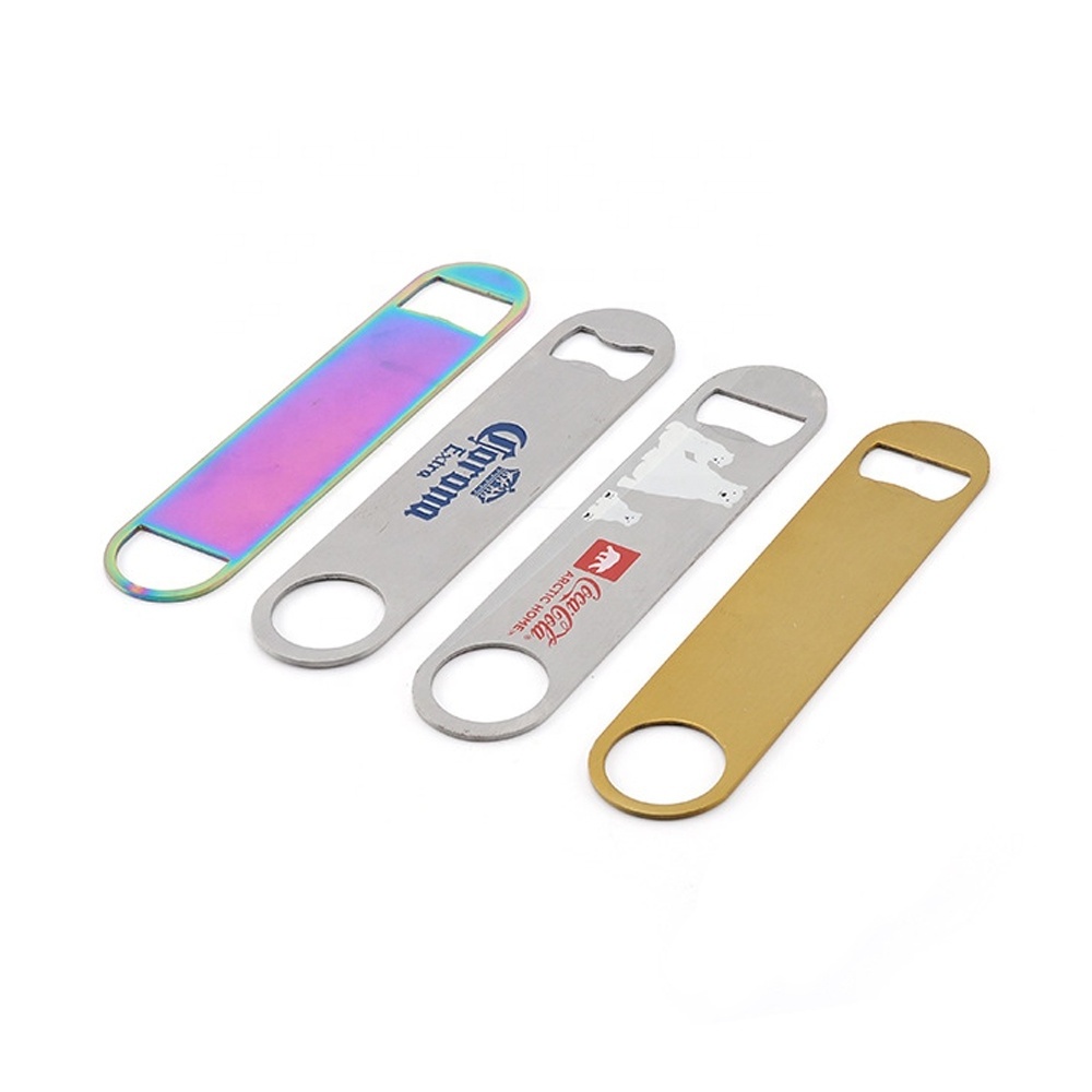 Wholesale Customized Logo Bar Blade Blank Brushed Metal Stainless Steel Beer Bottle Opener