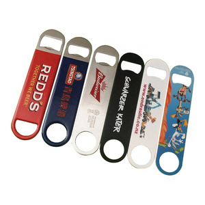 Wholesale Customized Logo Bar Blade Blank Brushed Metal Stainless Steel Beer Bottle Opener