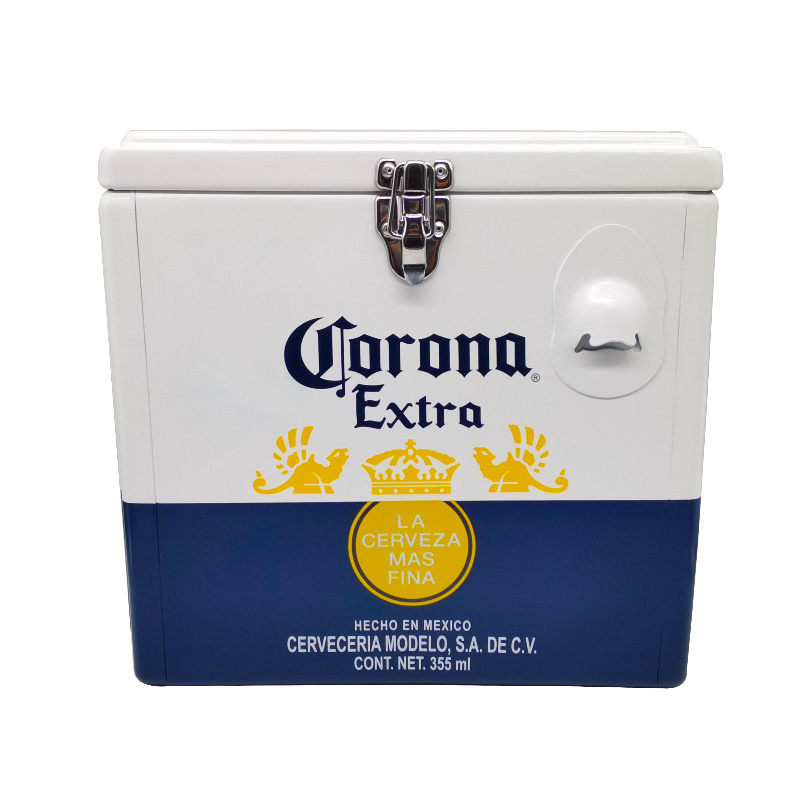 portable corona logo branding beer bar restaurant ice chest table retro cooler box