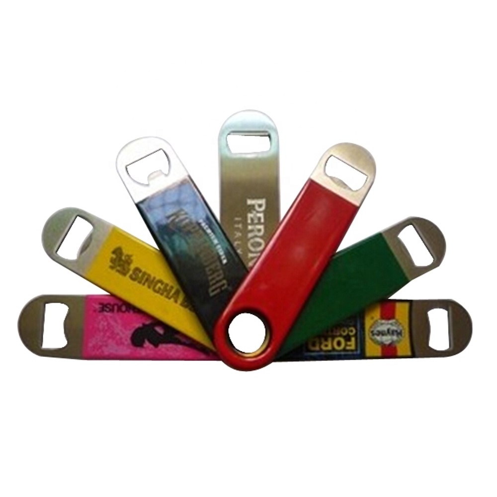 Wholesale Customized Logo Bar Blade Blank Brushed Metal Stainless Steel Beer Bottle Opener