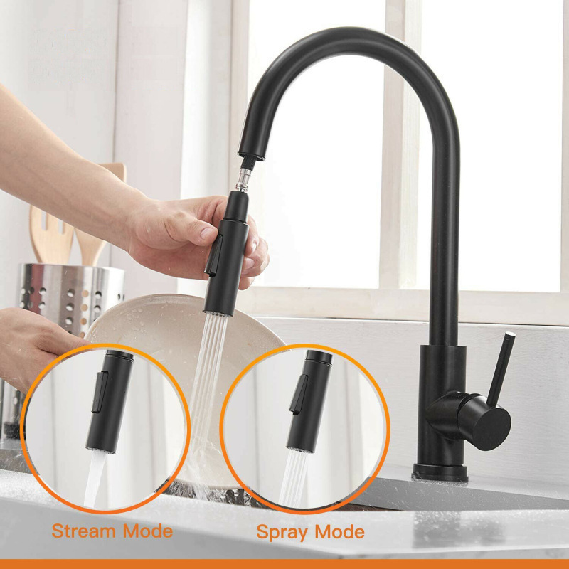 High Quality 304 Stainless Steel Pull Type Water Tank Touch Sprayer Smart Kitchen Faucet