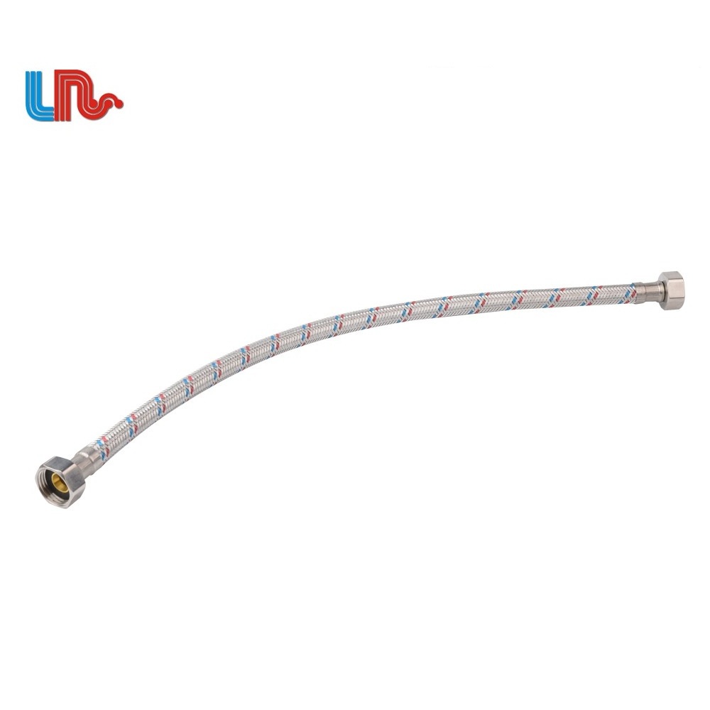 Stainless Steel Braided Flexible Hose For Kitchen Faucet Hot And Cold Water Hose Double Lock For Basin Faucet