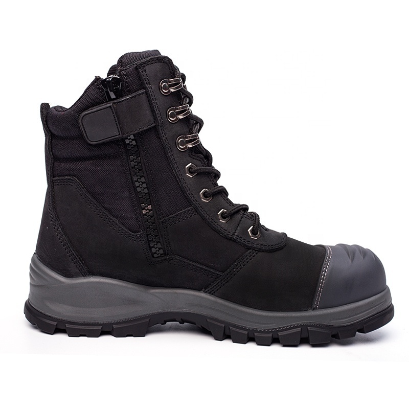 High-cut Protect Top layer Nubuck Leather Upper Wide Steel Toe Cap PU TPU Outsole Safety Shoes