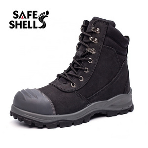 High-cut Protect Top layer Nubuck Leather Upper Wide Steel Toe Cap PU TPU Outsole Safety Shoes