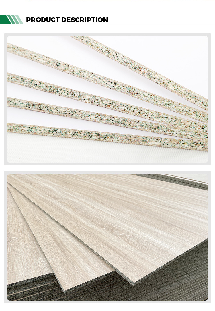 China Wholesaler Laminated Synchronized Melamine Chipboard Moisture Resistant Particle Board