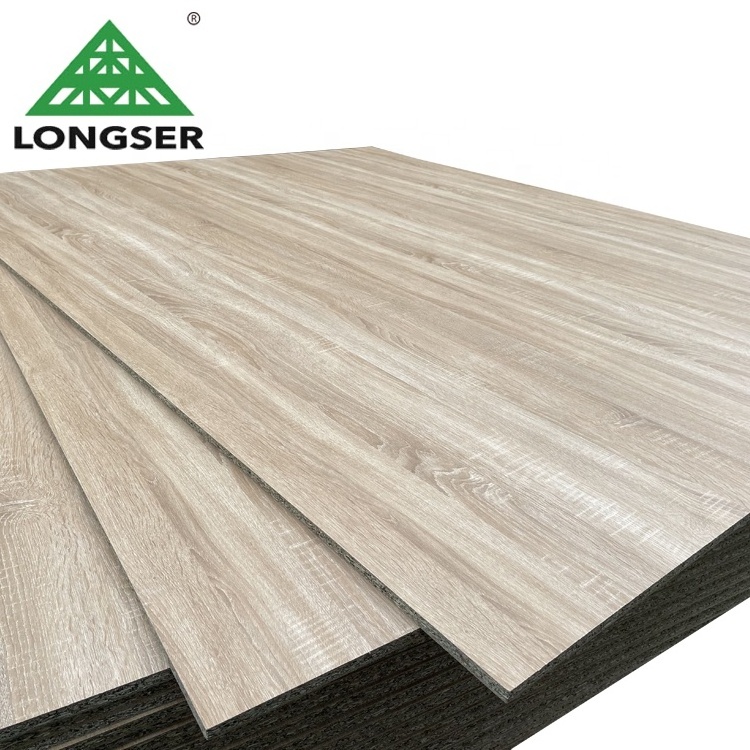 China Wholesaler Laminated Synchronized Melamine Chipboard Moisture Resistant Particle Board