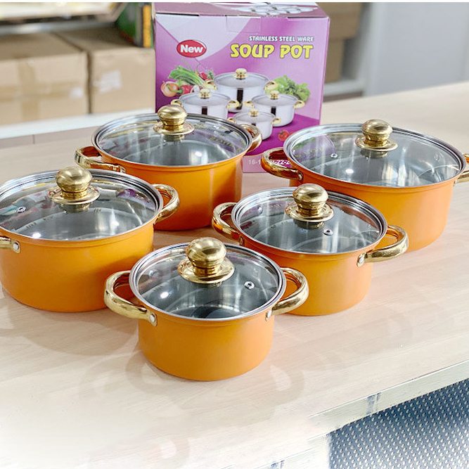 Wholesale Kitchen Ware Pot Set Stainless Steel Cooking Milk And Soup Pot Cookware Sets Stainless Steel Pan