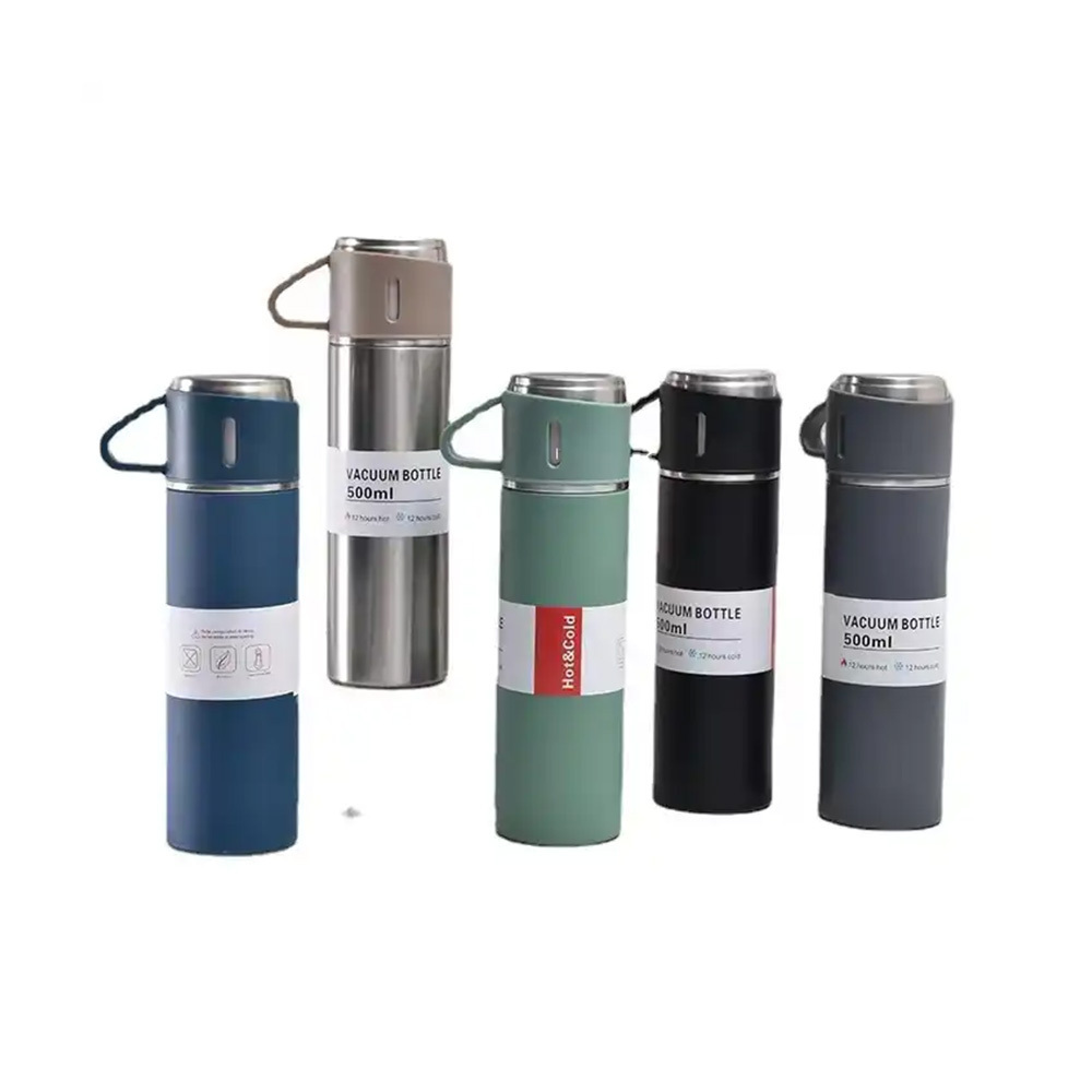 Wholesale Vacuum Flask Bottle Water Tumbler Double Wall Stainless Steel Cup Water Bottle Thermos Business Gift Set