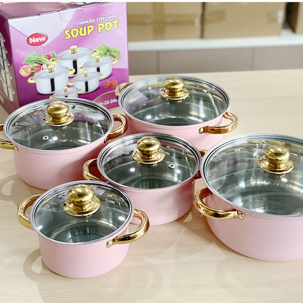 Wholesale Kitchen Ware Pot Set Stainless Steel Cooking Milk And Soup Pot Cookware Sets Stainless Steel Pan