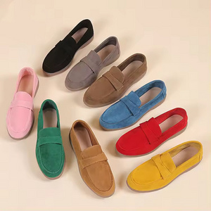 Ladies New Women Japan Slip On Flat Soft Casual Rubber Suede Dress Shoes Outdoor Walking Style Boat Loafer Shoes