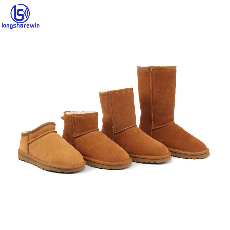 Wholesale Australian Sheepskin Fur Genuine Leather  Bow Winter Snow Boots Shoes For Women